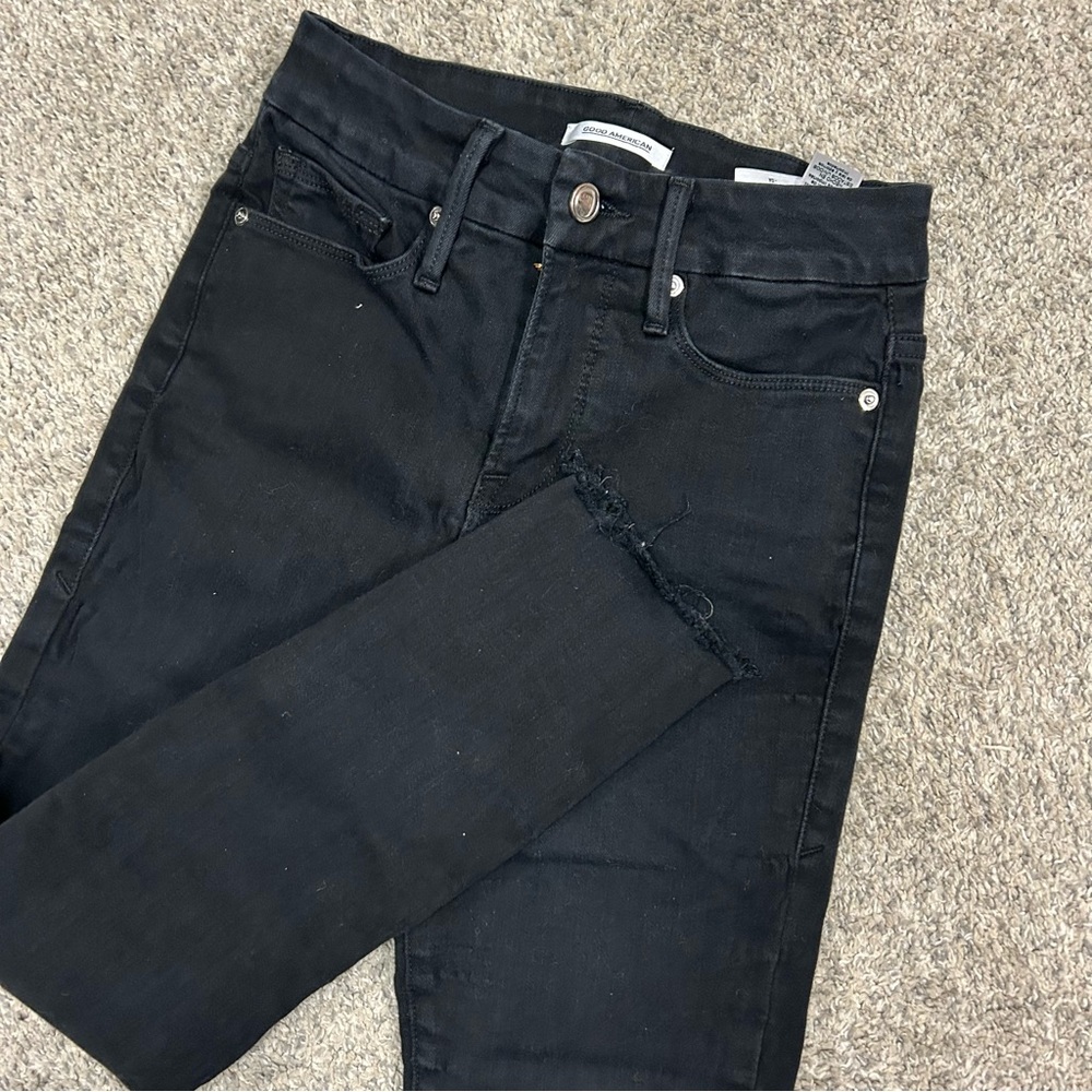 Good American Good Legs Jeans Women’s 2/26 Black Denim 24” Inseam